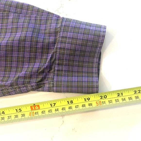 Lauren Ralph Lauren Shirt Mens 17.5 34/35 Purple Plaid Button Up Non-Iron Cotton - Picture 7 of 8
